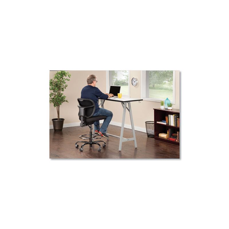Safco Vue Heavy-Duty Extended-Height Stool, Supports Up to 350 lb, 23" to 32.5" Seat Height, Black Vinyl Seat, Black Base, 5 of 8