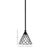 Toltec Lighting Any 1 - Light Pendant in  Matte Black with 7" Diamond Ice Art Glass Shade - 2 of 2