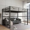 MAYEERTY Twin Size Metal Loft Bed, Loft Bed Frame with Safety Guard Rails & Flat Ladder, for Kids Teens Adults, Black - 3 of 4