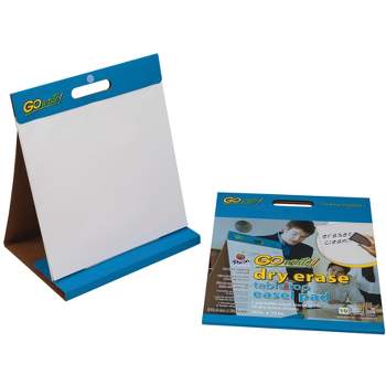GoWrite Dry Erase Tabletop Non-Adhesive Easel Pad with Carrying Handle, 16 x 15 Inches, White, 10 Sheets