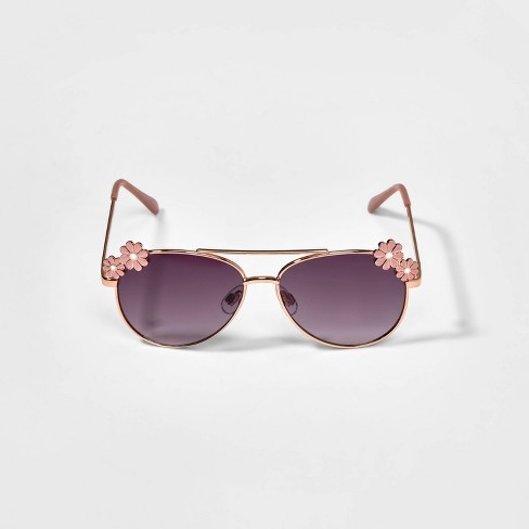 Kids' Flower Aviator Sunglasses - Cat & Jack™ Pink : Target