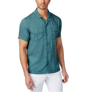 I.N.C International Concepts Mens Ultra Soft Button Up Shirt, Green, Large - 1 of 1