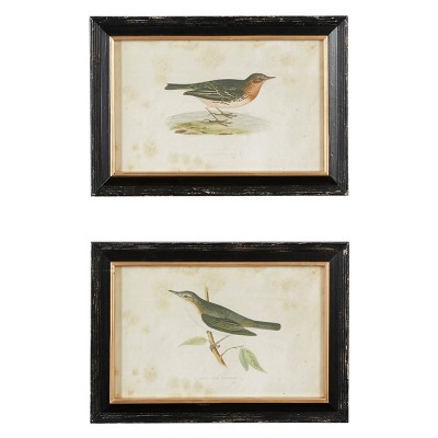 Set of 2 Farmhouse Wood Wall Arts Black - Olivia & May