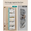 Over The Door Organizer with 5 Pockets, 5-Tier Hanging Storage with Transparent Mesh, Metal Hooks for Pantry Bathroom Bedroom, Cloud White - 3 of 4