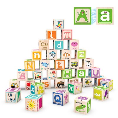 PICASSO-TILES 36 PC Letter, Alphabet, Number Magnetic Building Puzzle Cubes Set for Kids Ages 3+
