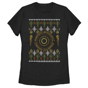 Women's Lord of the Rings Fellowship of the Ring Christmas Sweater Ring T-Shirt - 1 of 4