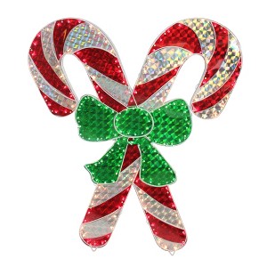 Northlight Lighted Candy Cane Outdoor Christmas Window Silhouette - 48" - 1 of 2