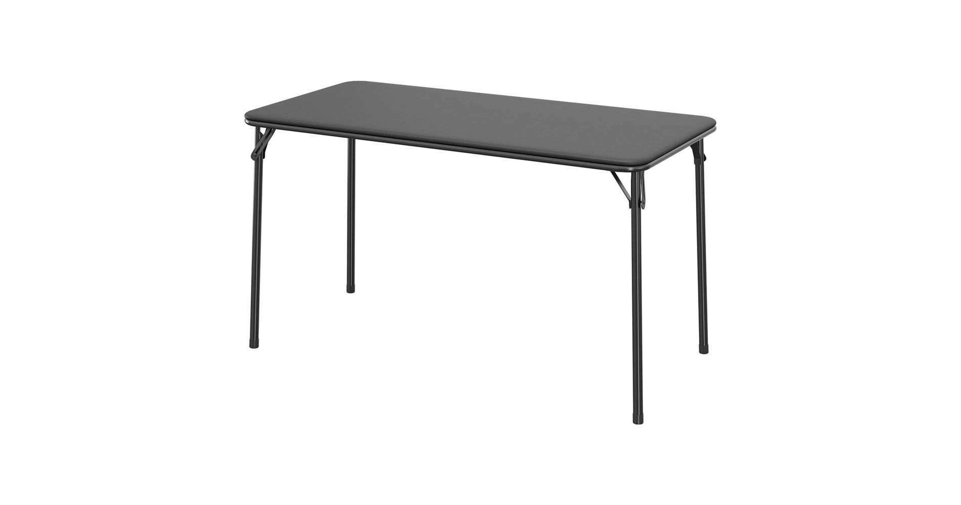 WhizMax Folding Table, Portable Folding Card Rectangle Table, PU Leather Upholstered Foldable Table, for Dining Room, Living Room, Office, Camping