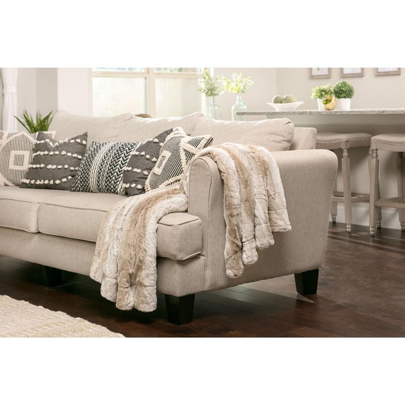 Chanasya Faux Fur Ombre Throw Blanket with Reversible Faux Shearling, 4 of 8