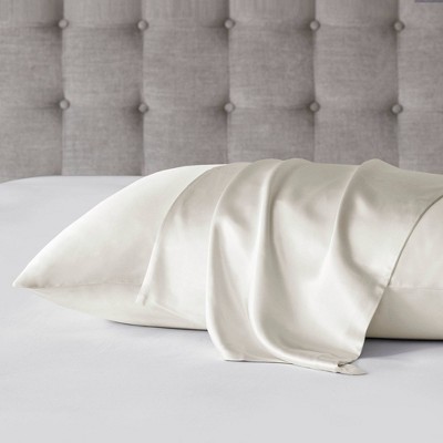 Off-White Mulberry Silk Standard Pillowcase with Zipper Closure