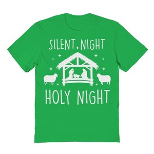 Rerun Island Men's Christmas Silentnight Holynight Short Sleeve Graphic Cotton T-Shirt - 1 of 1
