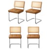 Okak Mid Century Breuer Designed Rattan Back Dining Chairs for Kitchen Dining Room,Faux Leather Upholstered Seating Dining Chair Set - 2 of 4