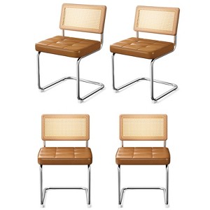 Hrinhom Set of 4 Upholstered Faux Leather Dining Chairs - 1 of 4