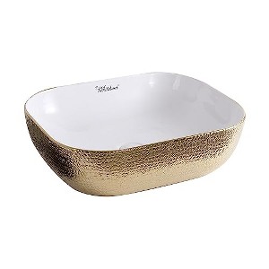 ALFI  Isabella Plus Collection Rectangular Above Mount Basin with an Embossed Exterior, Smooth Interior, and Center Drain - 1 of 4