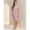 Allegra K Women's Houndstooth Plaid Round Neck Long Sleeve Bodycon Sheath Dress - 4 of 4