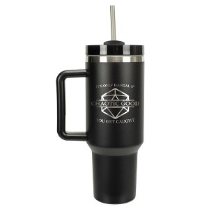 100 North Chaotic Good Nat 20 Dice Role Playing Game Wrap-Around 40 Oz. Stainless Steel Water Bottle Coffee Mug, Spill & Leak Resistant, Travel - 1 of 4