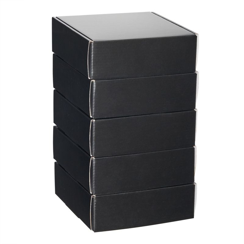 Stockroom Plus 25 Pack Corrugated Packaging Boxes for Shipping, Cardboard Mailers for Small Business, Boutiques, Mailing Gifts, Black, 6 x 6 x 2 in, 4 of 9