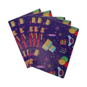 Unique Bargains Gift Wrap Paper Glossy Coated Paper 27.56 "x19.69 " 5 Pcs - 1 of 4