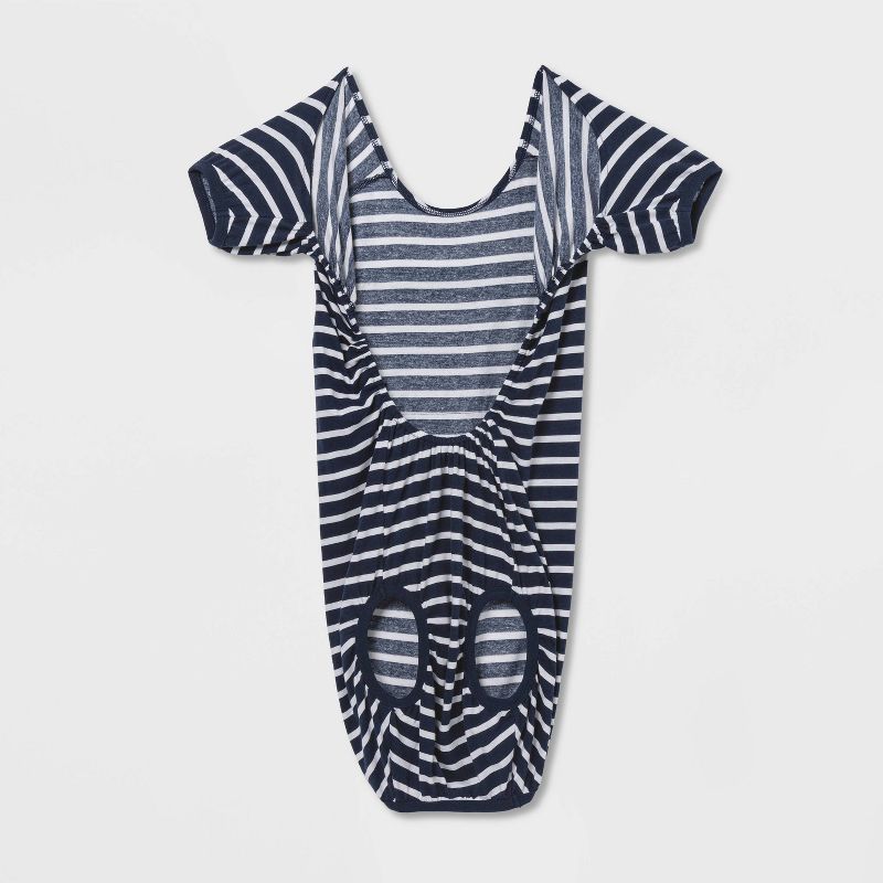 Striped Dog and Cat Matching Family Pajamas - Navy, 3 of 5
