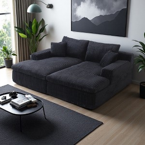 87" Oversized Sectional Sofa Bed with Double Lounge Chaise - 1 of 4