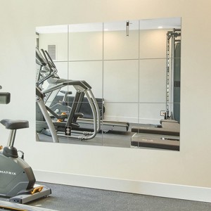 Home Gym Mirrors 12 Inch x 12Pcs Wall Mounted Mirror Glass Frameless Full Length Mirror Tiles - 1 of 4