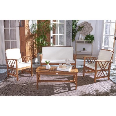 Fontana Brown Acacia 4-Piece Outdoor Conversation Set