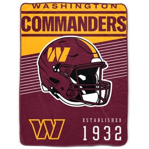 NFL Washington Commanders Helmet Stripes Flannel Fleece Blanket - 1 of 3