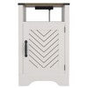 Vynxaria Farmhouse Nightstand with Charging Station ¨C Rustic Elegance & Functionality - 2 of 4