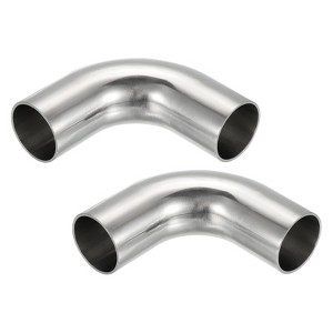 Unique Bargains 304 Stainless Steel Exhaust Hose Pipe Fitting 90 Mandrel Bend Silver - 1 of 4