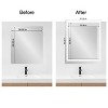 Amanti Art Mirror Makeover Bathroom Mirror Frame Border Kit - Fully Assembled Peel and Stick Frame - Mirror NOT Included - Cabinet White Narrow Trim - 4 of 4