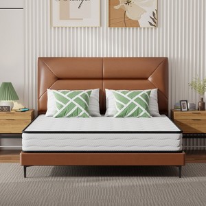 BestMassage 8 Inch Hybrid Mattress with Innerspring and Foam Fiberglass Free Medium Firm Ideal for Back Stomach and Side Sleepers, Queen - 1 of 4