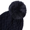 Women's Solid Color 100% polyester Cable Knit Hat with pom - 3 of 3
