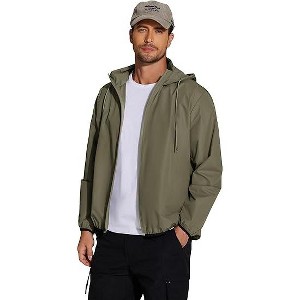COOFANDY Men's Packable Rain Jacket Lightweight Waterproof Raincoat with Hood Travel Hiking Golf Windbreaker - 1 of 4