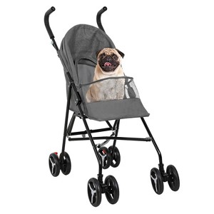 FDW Pet Stroller Dog Cat Stroller Jogger Stroller with Handlebars Canopy Breathable Mesh & Leash Seat Belt Foldable - 1 of 4