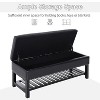 VYNXARIA HomCom 44'' Tufted Faux Leather Ottoman - Stylish Storage Bench with Shoe Rack - 3 of 4