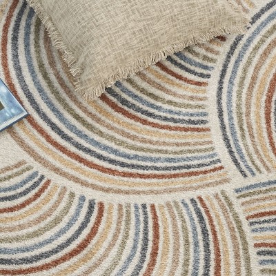Multicolor Abstract Rectangular 4' x 6' Synthetic Rug
