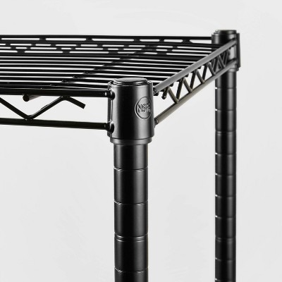 Adjustable Black 3-Tier Wide Wire Shelving Unit