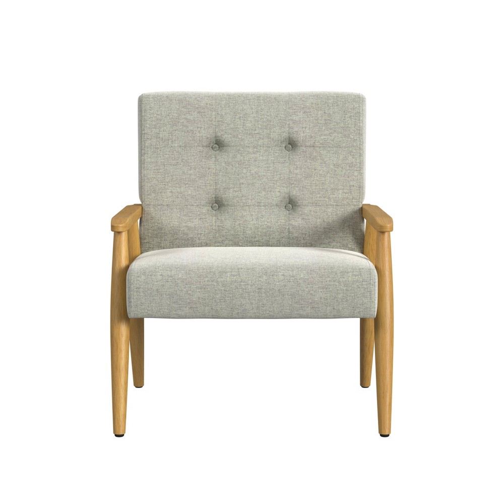 Wood Frame Accent Chair Light Gray - HomePop: Upholstered Polyester, Plywood Construction, 250lb Capacity