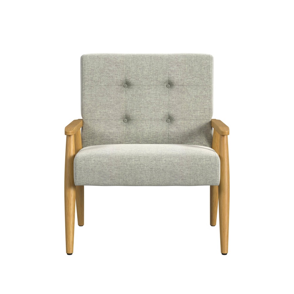 Photos - Sofa Wood Frame Accent Chair Light Gray - HomePop