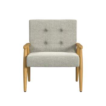 Wood Frame Accent Chair Light Gray - HomePop