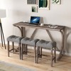 4-Piece Farmhouse Bar Height Dining Set with 3 Stool Counter Height Dining Set Breakfast Table Set Bistro Dining Set, Rustic&Industrial-ModernLuxe - 2 of 4