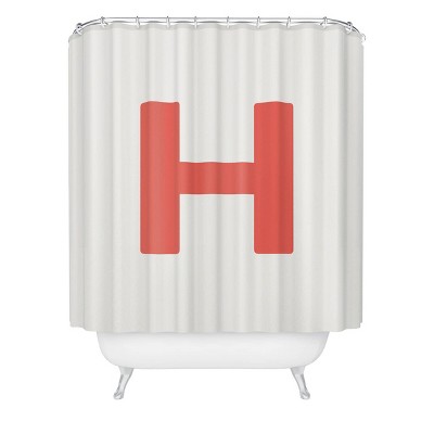 Deny Designs April Lane Art Block Monogram Shower Curtain