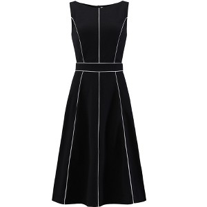 INSPIRE CHIC Women's A-Line Sleeveless Contrast Trim Wear to Work Cocktail Fit and Flare Dress - 1 of 4