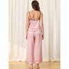 cheibear Women's Satin Silky Summer Camisole and Pants Sleepwear Pajama Sets - 3 of 4