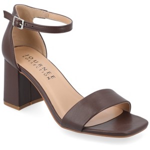 Journee Collection Women's Valenncia Narrow Width SuperNatural Shades Open Square Toe Ankle Strap Sandals - 1 of 4