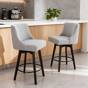 Dyonery Bar Stools Set of 3,Counter Height Stools, 26"Modern Barstools with Metal Legs and Footrest,Armless Counter Chairs with Back for Kitchen - 1 of 4