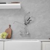 BWE Commercial Restaurant Pull Down 2-Handle Wall Mount Pre-Rinse Spray Utility Kitchen Faucet - 2 of 4