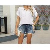 Womens Summer Shirts V Neck Short Sleeve Shirts for Women - 3 of 4