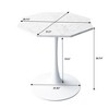 Modern Octagonal Coffee Table with Printed White Marble Table Top, Metal Base, for Dining Room, Kitchen, Living Room, CENGHU Bistro Table - 4 of 4