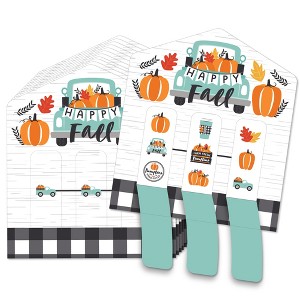 Big Dot of Happiness Happy Fall Truck - Harvest Pumpkin Party Game Pickle Cards - Pull Tabs 3-in-a-Row - Set of 12 - 1 of 4